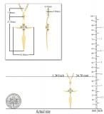 Round White Diamond Solitaire Accent Cross Pendant with 18 inch Gold Chain for Women (0.11 ctw, Color I-J, Clarity I2-I3) in 10K Yellow Gold