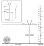 Round Diamond Archer Edge Cross Pendant with 18 Inch Silver Chain for Men's & Women's (Unisex) in 925 Sterling Silver  (0.29 ctw, Color I-J, Clarity I2-I3)