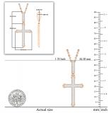 Round Diamond Archer Edge Cross Pendant with 18 Inch Gold Chain for Men's & Women's (Unisex) in 10K Rose Gold (0.29 ctw, Color I-J, Clarity I2-I3)