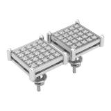 Round White Diamond Square Shape Screwback Stud Earring for Men & Women (Unisex) in 14K White Gold (0.34 ctw, Color I-J, Clarity I1-I2)