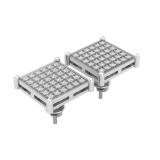 Round White Diamond Square Shape Screwback Stud Earring for Men & Women (Unisex) in 10K White Gold (0.49 ctw, Color I-J, Clarity I2-I3)