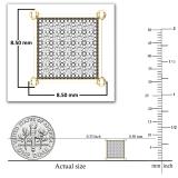Round White Diamond Square Shape Screwback Stud Earring for Men & Women (Unisex) in 14K Yellow Gold (0.22 ctw Color I-J Clarity I1-I2)