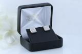 Round White Diamond Square Clustered Unisex Stud Earrings (0.75 ctw, Color I-J, Clarity I2-I3) in 925 Sterling Silver in Screw Back