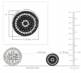 0.50 Carat (ctw) Sterling Silver Black and White Diamond Micro Pave Hip Hop Men's Stud Earrings 1/2 CT