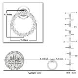Round White Diamond Halo Circle Shape Unisex Pushback Stud Earrings (0.25 ctw, Color I-J, Clarity I2-I3) in 925 Sterling Silver
