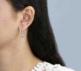 Round White Diamond Illusion Set Inside Out Hoop Earrings for Women (0.25 ctw, Color I-J, Clarity I2-I3) in 925 Sterling Silver