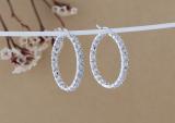 Round White Diamond Illusion Set Inside Out Hoop Earrings for Women (0.25 ctw, Color I-J, Clarity I2-I3) in 925 Sterling Silver