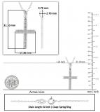 Round White Diamond Unisex Cross Pendant with 18 Inch Silver Chain in 925 Sterling Silver (0.33 ctw, Color I-J, Clarity I2-I3)