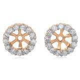 0.33 Carat (ctw) 10k Rose Gold Round Diamond Removable Jackets for Stud Earrings 1/3 CT