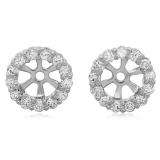 0.33 Carat (ctw) 10k White Gold Round Diamond Removable Jackets for Stud Earrings 1/3 CT