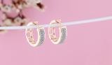 Round White Diamond Unisex Hinged Hoop Earrings (0.33 ctw, Color I-J, Clarity I1-I2) in 18K Rose Gold