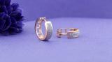 Round White Diamond Unisex Hinged Hoop Earrings (0.33 ctw, Color I-J, Clarity I1-I2) in 18K Rose Gold