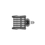 Round White Diamond Cluster Dice Shape Pushback Stud Earring (Only 1Pc) for Men & Women (Unisex) Black Plated 10K White Gold (0.36 ctw, Color I-J, Clarity I2-I3)