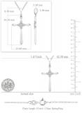 Round White Diamond Illusion Set Four Petal Flower Cross Pendant with 18 inch Silver Chain for Women (0.04 ctw, Color I-J, Clarity I2-I3) in 925 Sterling Silver