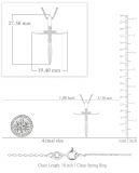 Round White Diamond Elegant Cross Pendant with 18 inch Silver Chain for Women (0.24 ctw, Color I-J, Clarity I2-I3) in 10K White Gold