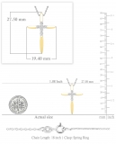 Round White Diamond Elegant Cross Pendant with 18 inch Silver Chain for Women (0.24 ctw, Color I-J, Clarity I1-I2) in 14K Yellow Gold