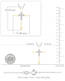 Round White Diamond Elegant Cross Pendant with 18 inch Silver Chain for Women (0.35 ctw, Color I-J, Clarity I1-I2) in 14K Yellow Gold