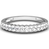0.33 Carat (ctw) 14K White Gold Round Diamond Anniversary Ring Wedding Matching Guard Band 1/3 CT