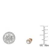 0.25 Carat (ctw) 14k Rose Gold Round Diamond Removable Jackets for Stud Earrings 1/4 CT