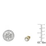 0.25 Carat (ctw) 14k Yellow Gold Round Diamond Removable Jackets for Stud Earrings 1/4 CT