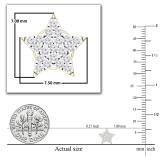 Round White Diamond Celestial Star Stud Earrings for Women (0.16 Ctw Color I-J Clarity I2-I3) in 10K Yellow Gold in Screw Back