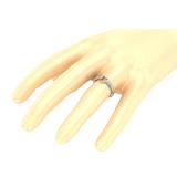 Round White Diamond Open Heart Two Tone Promise Ring for Her (Diamond 0.09 ctw, Color I-J, Clarity I2-I3) in 10K White & Yellow Gold