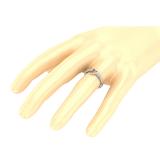 Round White Diamond Open Heart Two Tone Promise Ring for Her (Diamond 0.09 ctw, Color I-J, Clarity I1-I2) in 18K White & Rose Gold