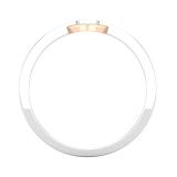 Round White Diamond Open Heart Two Tone Promise Ring for Her (Diamond 0.09 ctw, Color I-J, Clarity I1-I2) in 18K White & Rose Gold
