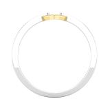 Round White Diamond Open Heart Two Tone Promise Ring for Her (Diamond 0.09 ctw, Color I-J, Clarity I1-I2) in 18K White & Rose Gold