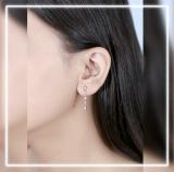 0.51 Carat (ctw) Round White Diamond Drop Earrings for Her in 10K Rose Gold in Screw Back