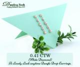 0.51 Carat (ctw) Round White Diamond Drop Earrings for Her in 10K Rose Gold in Screw Back
