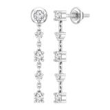 0.51 Carat (ctw) Round White Diamond Drop Earrings for Her in 925 Sterling Silver in Screw Back