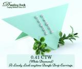0.51 Carat (ctw) Round White Diamond Drop Earrings for Her in 925 Sterling Silver in Screw Back