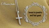 0.10 Carat (ctw) Round White Diamond Divine Cross Pendant with 18 inch Silver Chain in 925 Sterling Silver