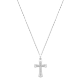 0.23 Carat (ctw) Round White Diamond Delicate Cross Pendant with 18 inch Silver Chain for Women in 925 Sterling Silver