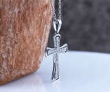 0.23 Carat (ctw) Round White Diamond Delicate Cross Pendant with 18 inch Silver Chain for Women in 925 Sterling Silver