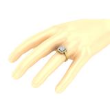 Round White Diamond Cluster Style Filigree Grooved Sides Engagement Wedding Ring for Her (0.52 ctw, Color I-J, Clarity I2-I3) in 10K Yellow Gold, Size 8 Only