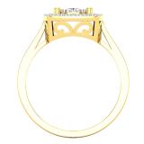 Round White Diamond Cluster Style Filigree Grooved Sides Engagement Wedding Ring for Her (0.52 ctw, Color I-J, Clarity I2-I3) in 10K Yellow Gold, Size 8 Only