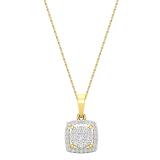 Round White Diamond Cluster Style Filigree Grooved Sides Pendant for Her (0.24 ctw, Color I-J, Clarity I2-I3) in 10K Yellow Gold