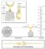 Round White Diamond Cluster Style Filigree Grooved Sides Pendant for Her (0.24 ctw, Color I-J, Clarity I2-I3) in 10K Yellow Gold