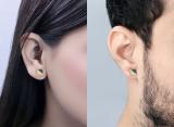 0.06 Carat (ctw) Round Black Yellow White & Metal Alternate Diamond Square Frame (Unisex) Stud Earrings in 10K Rose Gold in Push Back