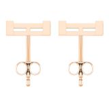 0.06 Carat (ctw) Round Black Yellow White & Metal Alternate Diamond Square Frame (Unisex) Stud Earrings in 10K Rose Gold in Push Back