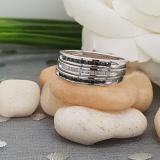 0.50 Carat (ctw) Sterling Silver Black and White Round Real Diamond Wedding Anniversary Stackable 3 pcs Band Ring 1/2 CT
