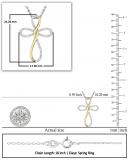 Round White Diamond Infinity Cross Pendant with 18 inch Silver Chain for Women (0.26 ctw, Color I-J, Clarity I1-I2) in 14K Yellow Gold