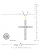 Round White Diamond Square Miligrain Edge Unisex Cross Pendant with 18 inch Silver Chain (1.60 ctw, Color I-J, Clarity I1-I2) in 14K Yellow Gold