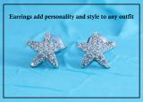 Round White Diamond Sea Star Stud Earrings for Women (0.50 ctw, Color I-J, Clarity I2-I3) in 925 Sterling Silver in Screw Back