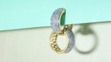 Round White Diamond Cluster Style Hinged Post Unisex Hoop Earrings (0.39 ctw, Color I-J, Clarity I1-I2) in 18K Yellow Gold