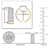 Round White Diamond Cluster Style Hinged Post Unisex Hoop Earrings (0.39 ctw, Color I-J, Clarity I1-I2) in 18K Yellow Gold