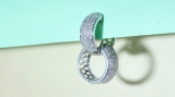 Round White Diamond Cluster Style Hinged Post Unisex Hoop Earrings (0.39 ctw, Color I-J, Clarity I2-I3) in 925 Sterling Silver