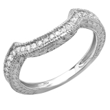 0.33 Carat (ctw) 14K White Gold Round Diamond Ladies Anniversary Wedding Band Enhancer Guard 1/3 CT
